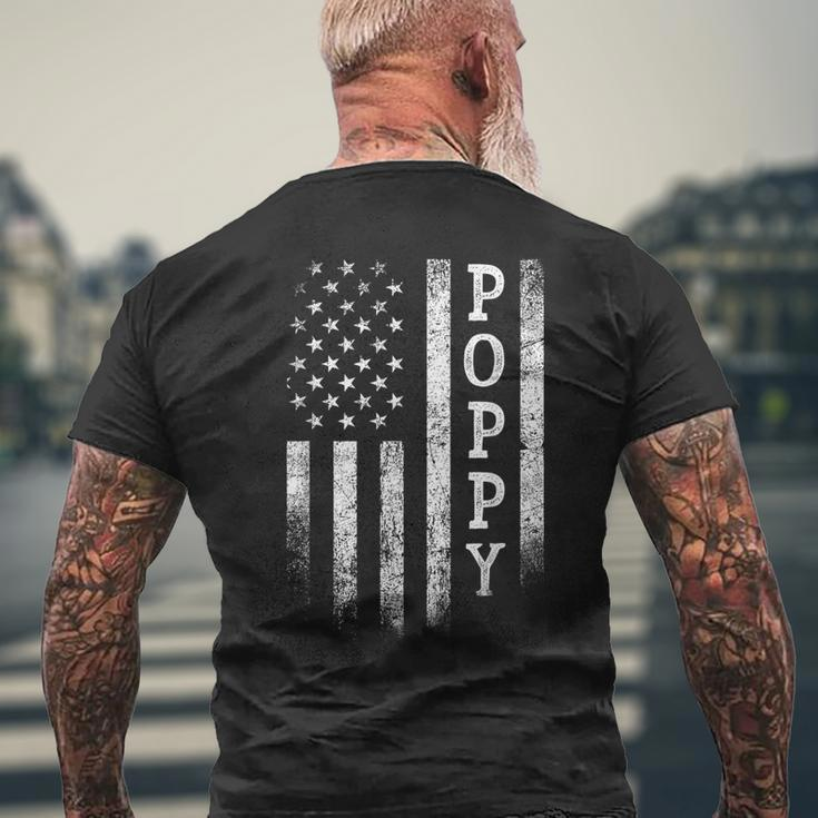 Poppy American Flag Poppy Patriotic Father's Day Men's T-shirt Back Print Gifts for Old Men