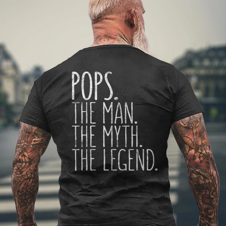 Pops The Man The Myth The Legend Fathers Day Men's T-shirt Back Print Gifts for Old Men