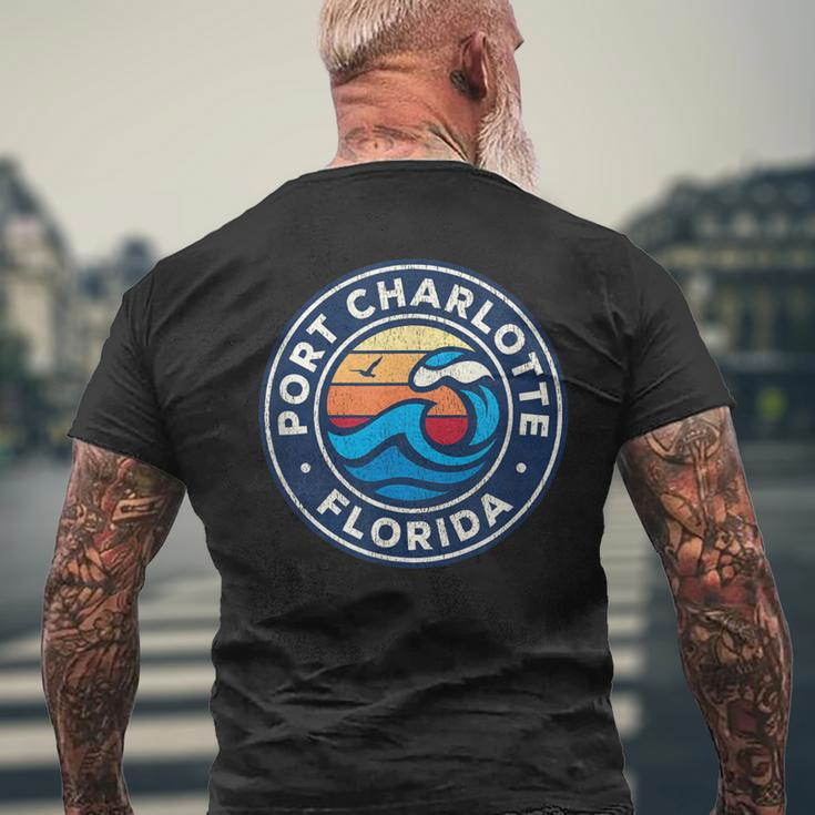 Port Charlotte Florida Fl Vintage Nautical Waves Men's T-shirt Back Print Gifts for Old Men
