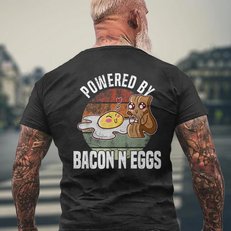 Powered By Bacon And Eggs Bacon Lover Men's T-shirt Back Print Gifts for Old Men