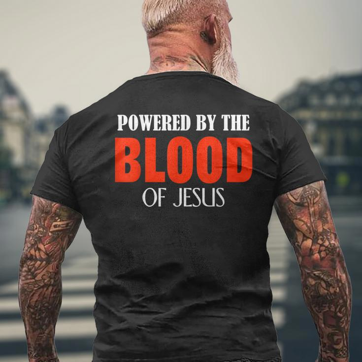 Powered By The Blood Of Jesus Men's T-shirt Back Print Gifts for Old Men