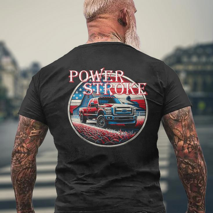 Powerstroke Diesel Truck Usa Flag Obs Truck Diesel Truck Men's T-shirt Back Print Gifts for Old Men