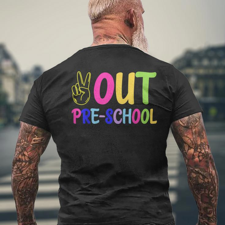 Out Pre-School Peace Sign Last Day Of School Tie Dye Men's T-shirt Back Print Gifts for Old Men