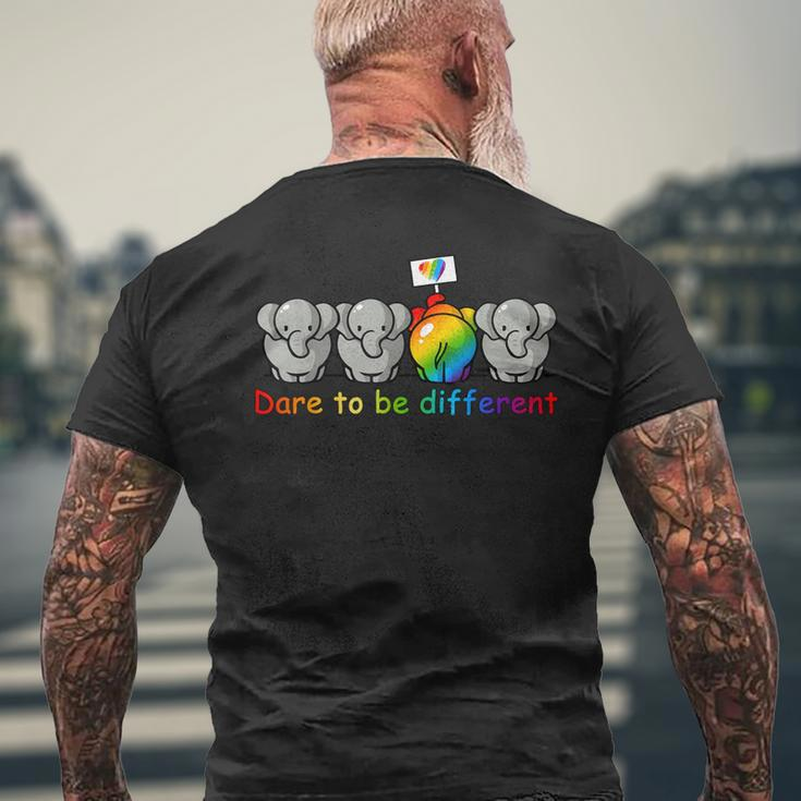 Pride Elephant Lgbt Lesbian Gay Men's T-shirt Back Print Gifts for Old Men