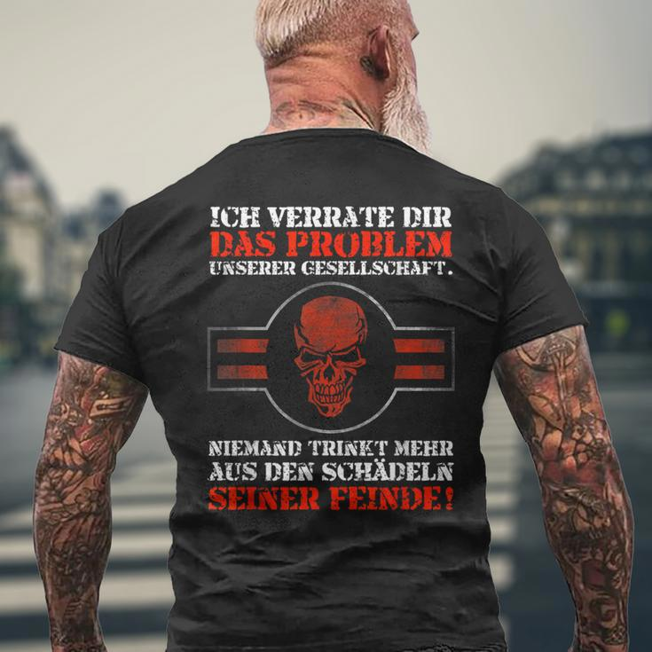 Problem Skull Enemies Nordic Mythology & Viking T-Shirt mit Rückendruck Geschenke für alte Männer