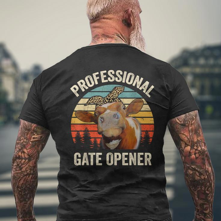 Professional Gate Opener Cow Lover Vintage Retro Heifer Men's T-shirt Back Print Gifts for Old Men