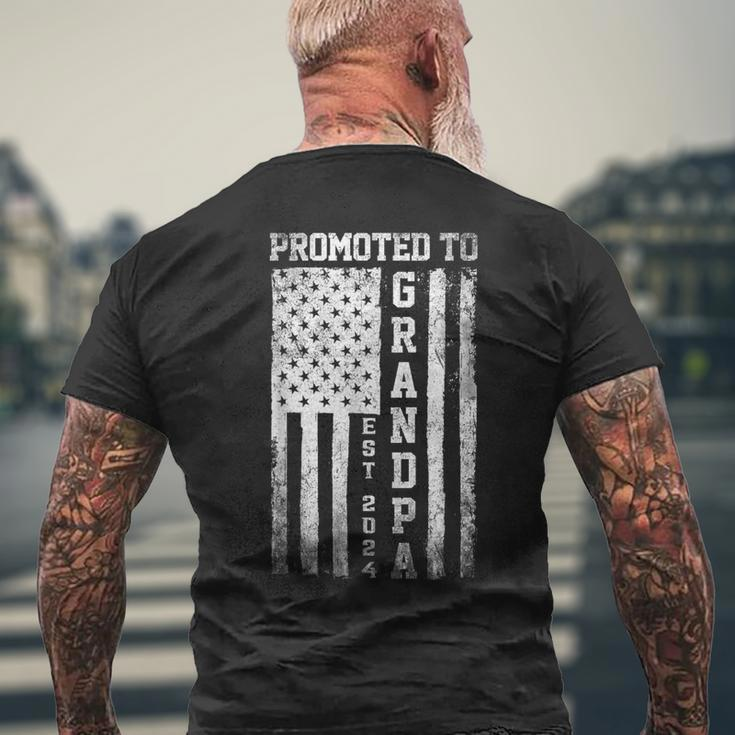 Promoted To Grandpa Est 2024 American Flag Men's T-shirt Back Print Gifts for Old Men