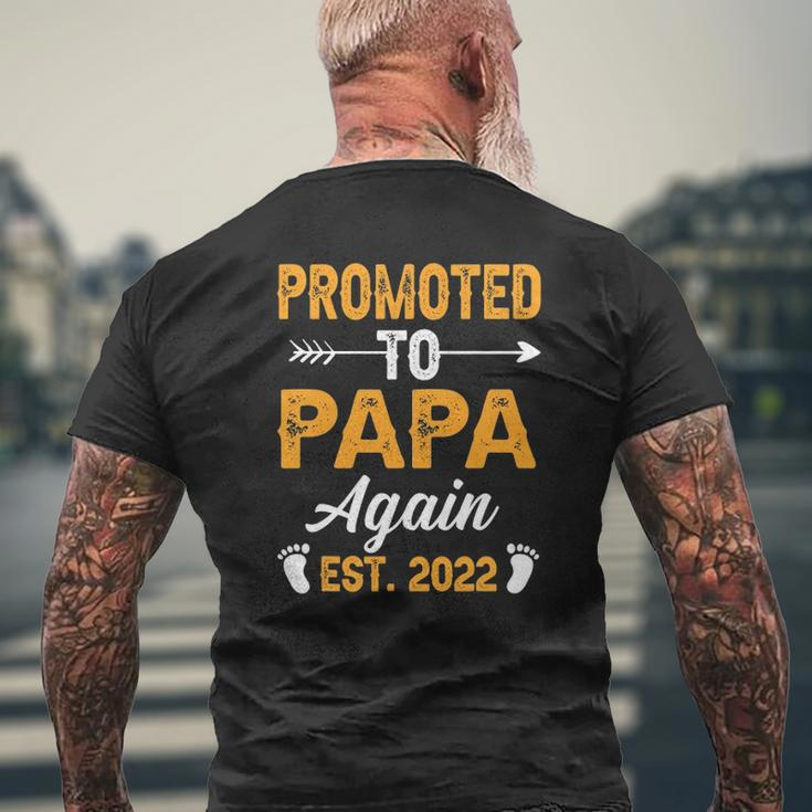 Promoted To Papa Again Est 2022 Father's Day First Time Mens Back Print T-shirt Gifts for Old Men