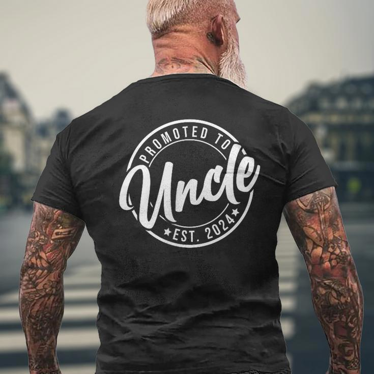 Promoted To Uncle Et 2024 Pocket Pregnancy Father's Day Men's T-shirt Back Print Gifts for Old Men