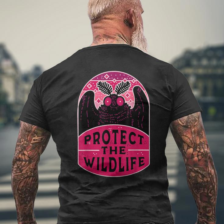 Protect The Wildlife Mothman Vintage Cryptid Men's T-shirt Back Print Gifts for Old Men