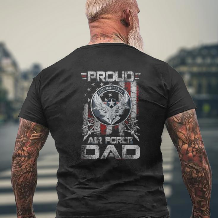 Proud Air Force Dad Military Family Fathers Day Mens Back Print T-shirt Gifts for Old Men