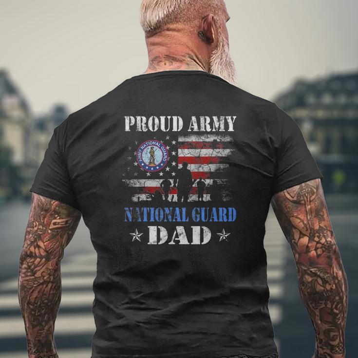 Proud Army National Guard Dad Veterans Day Mens Back Print T-shirt Gifts for Old Men