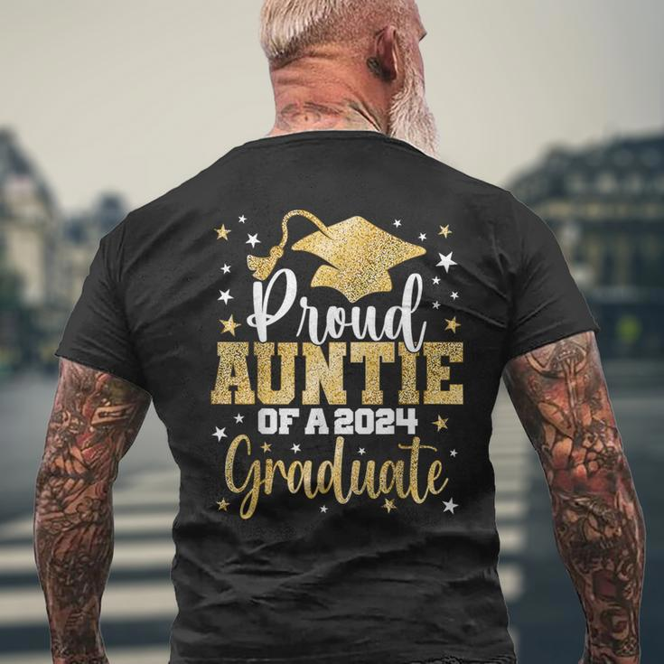Proud Auntie Of A 2024 Graduate Class Senior Graduation Men's T-shirt Back Print Gifts for Old Men