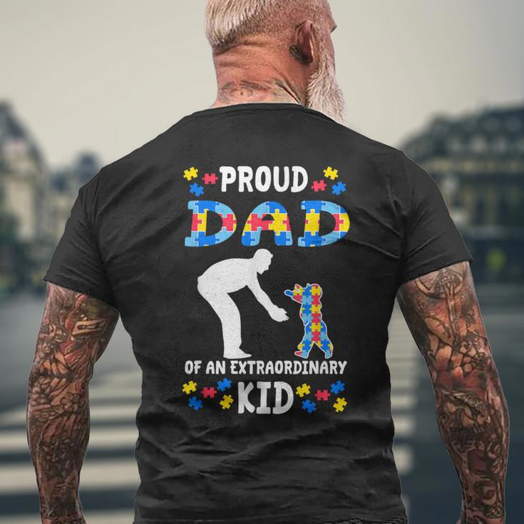 Proud Autism Dad Apparel Matching Autism Awareness Father Men's T-shirt Back Print Gifts for Old Men