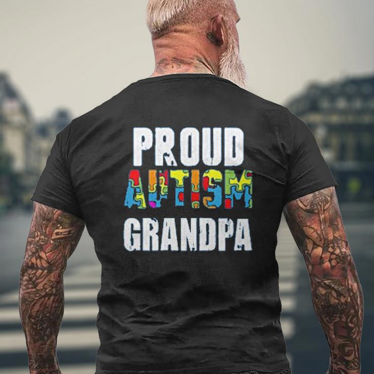 Proud Autism Dad Mens Back Print T-shirt Gifts for Old Men