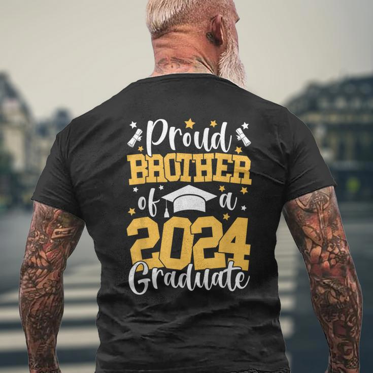Proud Brother Of A Class Of 2024 Graduate Matching Family Men's T-shirt Back Print Gifts for Old Men