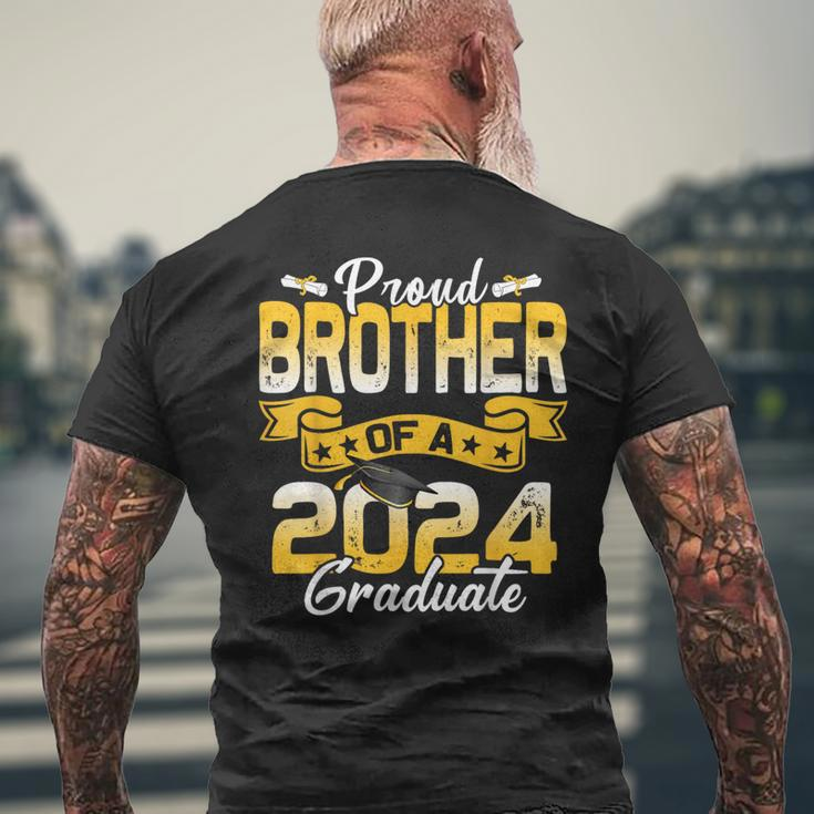 Proud Brother Of A Class Of 2024 Graduate Senior Graduation Men's T-shirt Back Print Gifts for Old Men