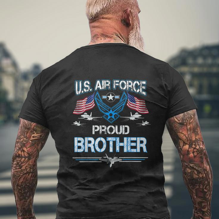 Proud Brother Us Air Force American FlagUsaf Mens Back Print T-shirt Gifts for Old Men