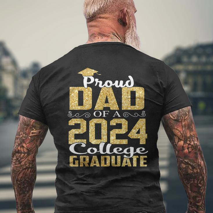 Proud Dad Of 2024 Graduate College Graduation Men's T-shirt Back Print Gifts for Old Men