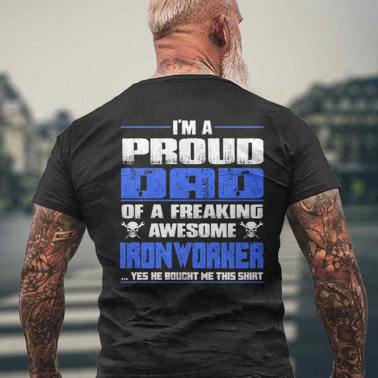 Proud Dad Of A Freaking Awesome Ironworker Men's T-shirt Back Print Gifts for Old Men