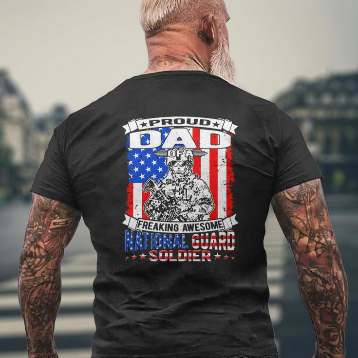 Proud Dad Of A National Guard Soldier Military Father Mens Back Print T-shirt Gifts for Old Men