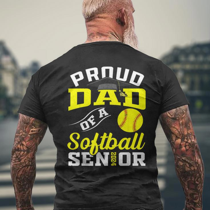 Proud Dad Of A Softball Senior 2024 Dad Graduation Men's T-shirt Back Print Gifts for Old Men