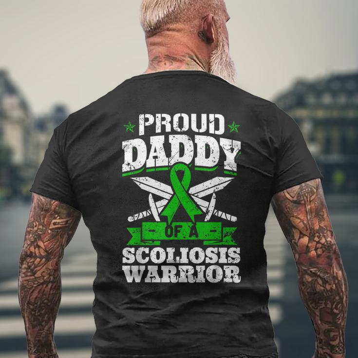 Proud Daddy Of A Scoliosis Warrior Awareness Ribbon Advocate Men's T-shirt Back Print Gifts for Old Men
