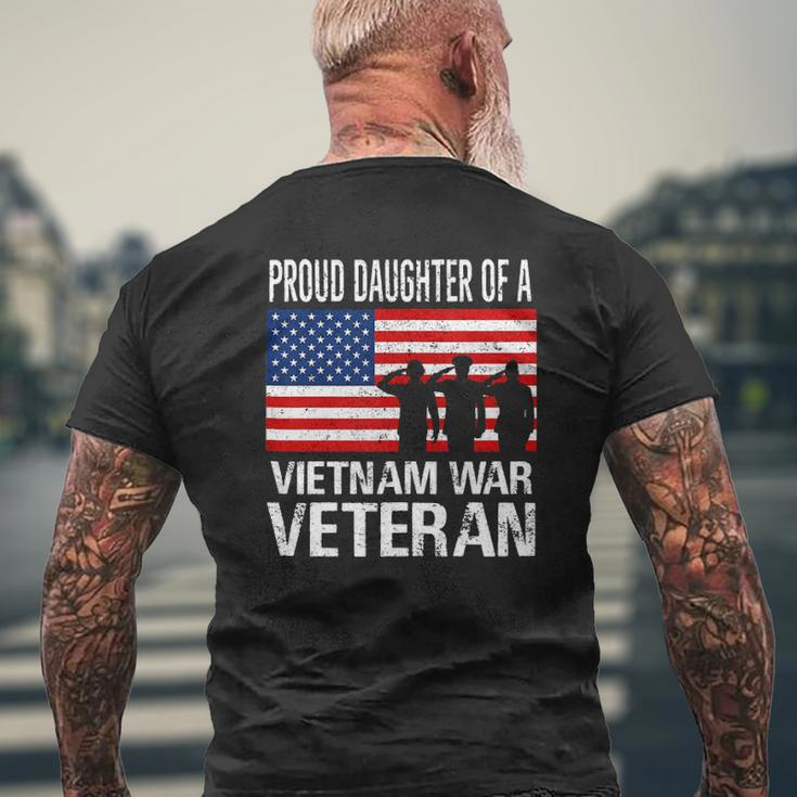 Proud Daughter Vietnam War Veteran For Matching With Dad Vet Mens Back Print T-shirt Gifts for Old Men