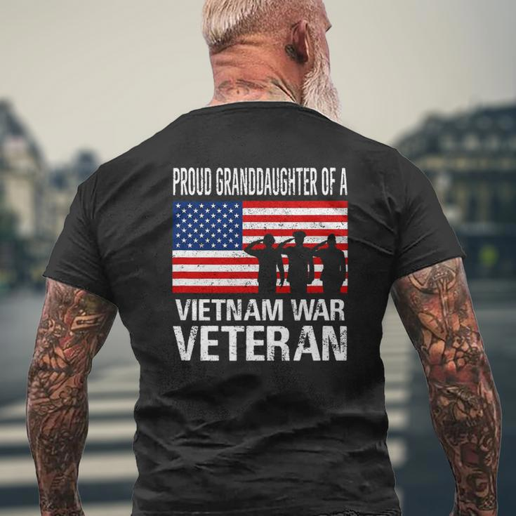 Proud Granddaughter Vietnam War Veteran Matching Grandfather Mens Back Print T-shirt Gifts for Old Men
