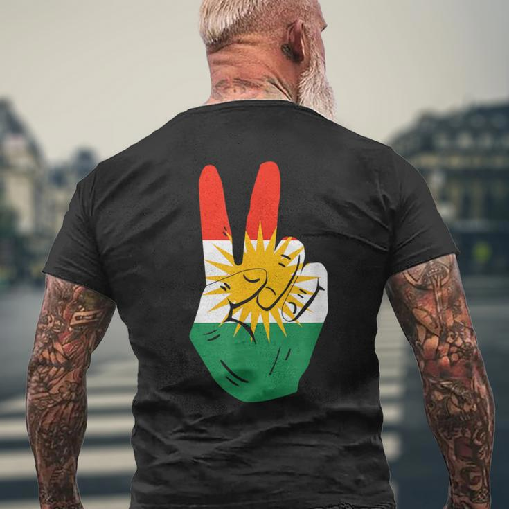 Proud Kurds Kurdistan Kurdische Flagge Peace T-Shirt mit Rückendruck Geschenke für alte Männer