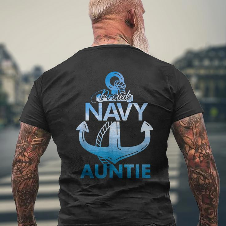 Proud Navy Auntie Lover Veterans Day Men's T-shirt Back Print Gifts for Old Men
