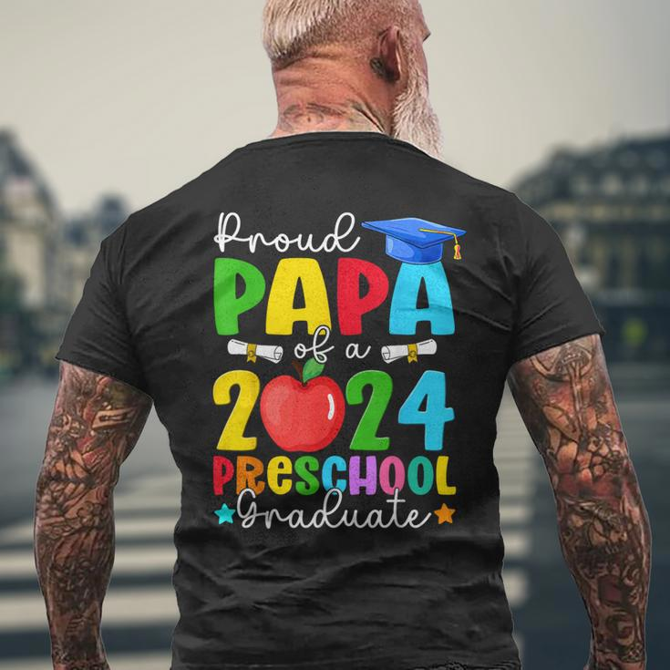 Proud Papa Of A 2024 Preschool Graduate Family Graduation Men's T-shirt Back Print Gifts for Old Men