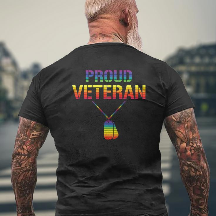 Proud Veteran Lgbtq Veterans Day Gay Pride Army Military Mens Back Print T-shirt Gifts for Old Men