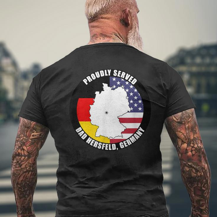 Proudly Served Bad Hersfeld Germany Military Veteran Army Men's T-shirt Back Print Gifts for Old Men