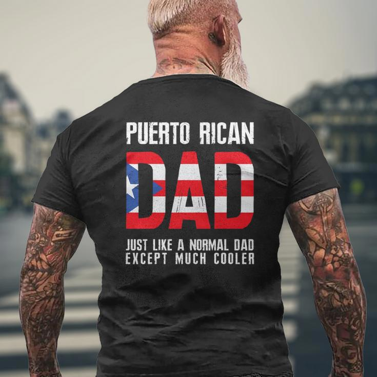 Puerto Rican Dad Like Normal Except Cooler Mens Back Print T-shirt Gifts for Old Men