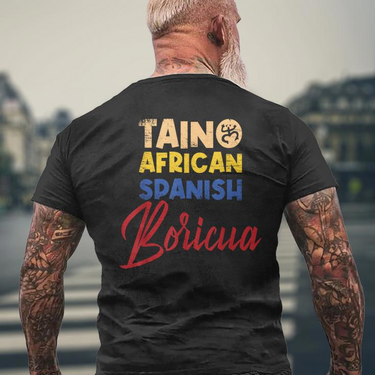 Puerto Rican Roots Boricua Taino African Spanish Puerto Rico Men's T-shirt Back Print Gifts for Old Men