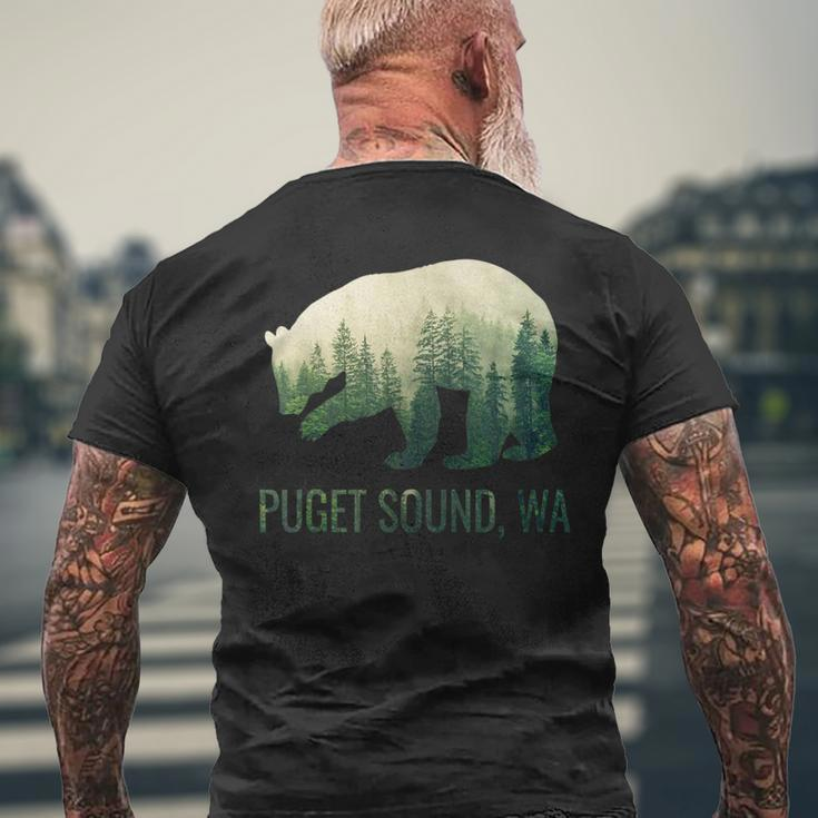 Puget Sound Bear State Of Washington Pacific Nw Wildlife Men's T-shirt Back Print Gifts for Old Men