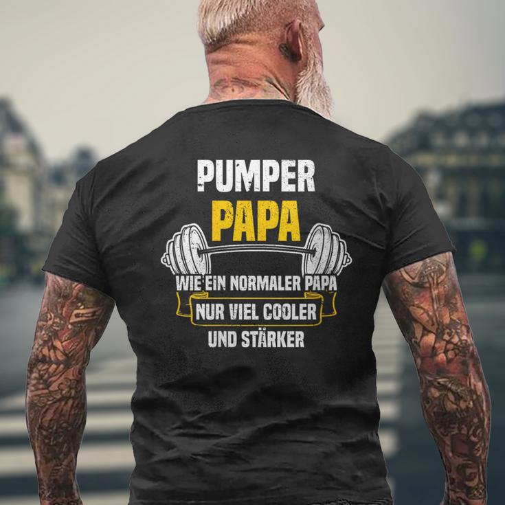 Pumper Papa Kraftsport Gym Lustiges Bodybuilding Mit-Ausschnitt T-Shirt mit Rückendruck Geschenke für alte Männer