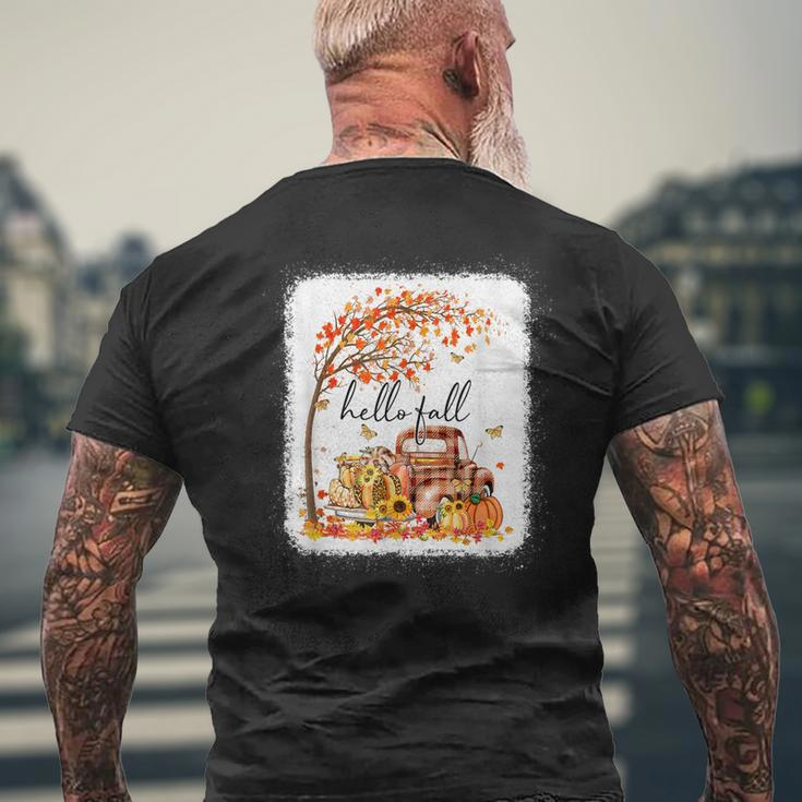 Pumpkin Leopard Hello Fall Happy Fall Y'all Fall Season Mens Back Print T-shirt Gifts for Old Men
