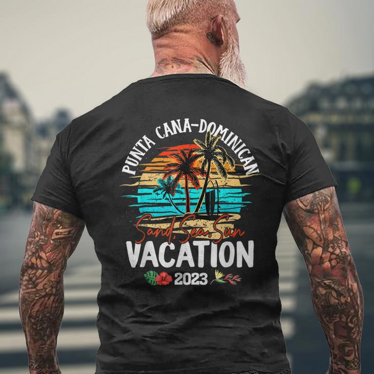 Punta Cana Dominican Vacation 2023 Matching Family Group Mens Back Print T-shirt Gifts for Old Men
