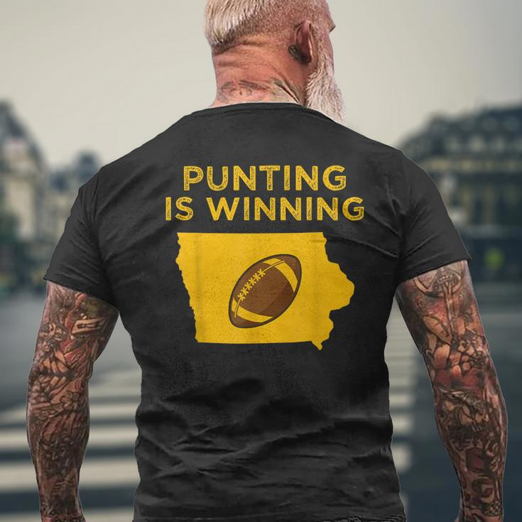 Punting Is Winning Iowa I Cheer For The Punter Mens Back Print T-shirt Gifts for Old Men