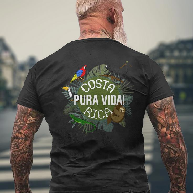 Pura Vida Costa Rica Party Animals Blue T-Shirt mit Rückendruck Geschenke für alte Männer