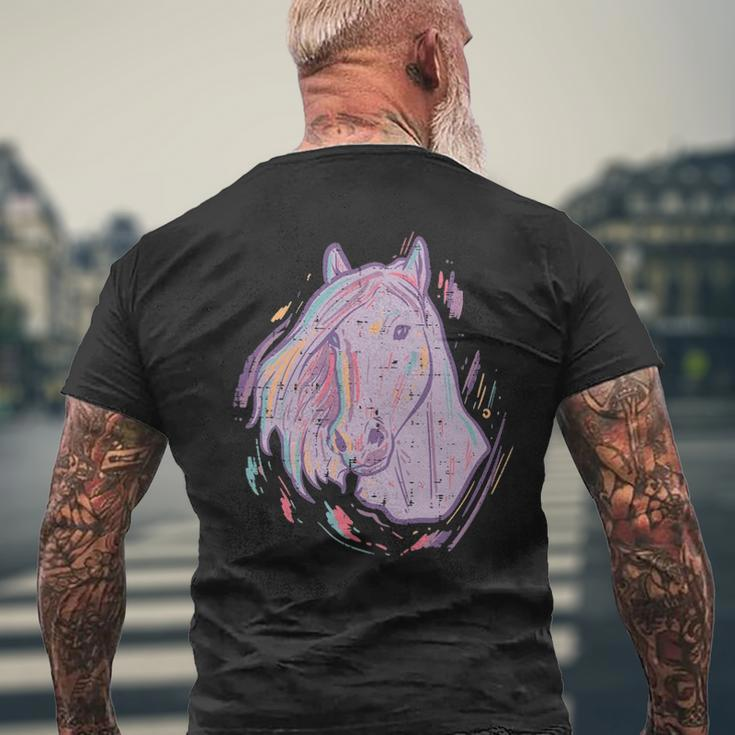 Purple Horse Painting Animal Art Equestrian Men's T-shirt Back Print Gifts for Old Men