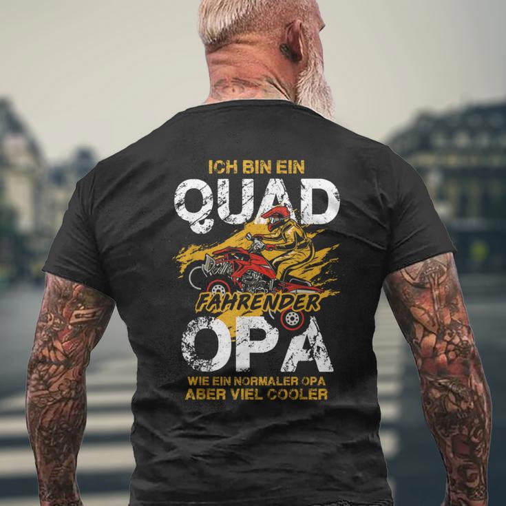 Quad Driving Grandpa Atv Opi Cool Grandad Quad Biker T-Shirt mit Rückendruck Geschenke für alte Männer