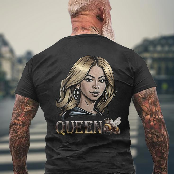 Queen B Honey Bee Bumble B Men's T-shirt Back Print Gifts for Old Men