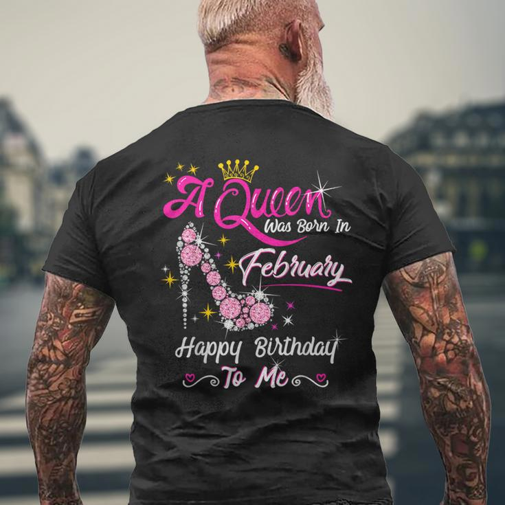 A Queen Was Born In February February Birthday Girl Men's T-shirt Back Print Gifts for Old Men