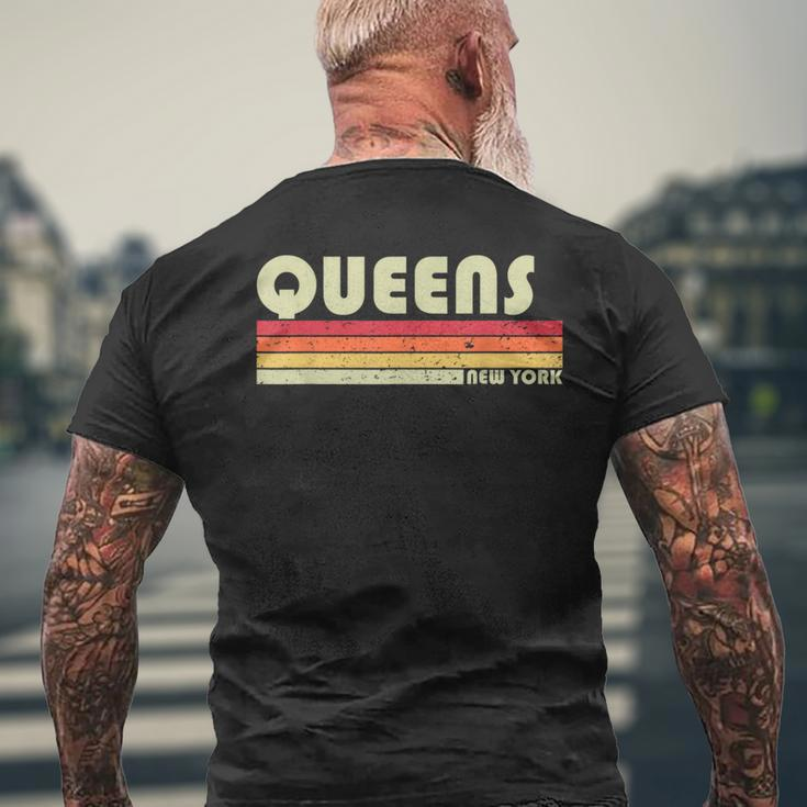 Queens Ny New York City Home Roots Retro 70S 80S Men's T-shirt Back Print Gifts for Old Men