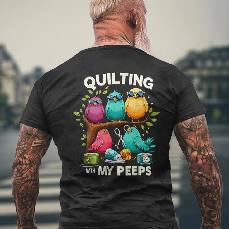 Quilting With My Peeps Quilting For Women Men's T-shirt Back Print Gifts for Old Men