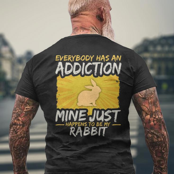 Rabbit Addiction Farm Animal Lover Men's T-shirt Back Print Gifts for Old Men