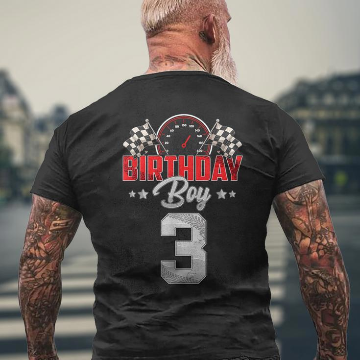 Race Car 3Rd Birthday Boy Party Racing 3 Year Old Pit Crew Men's T-shirt Back Print Gifts for Old Men